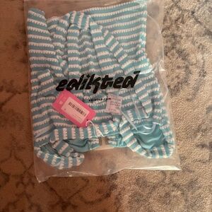 edikted lovina textured striped halter top ( turquoise / size S )